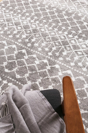 Ermina Tribal Grey Rug - Floorsome - Rug