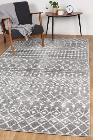 Ermina Tribal Grey Rug - Floorsome - Rug