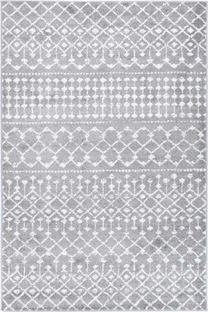 Ermina Tribal Grey Rug - Floorsome - Rug