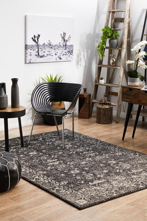 Estella Charcoal Transitional Rug - Floorsome - Modern