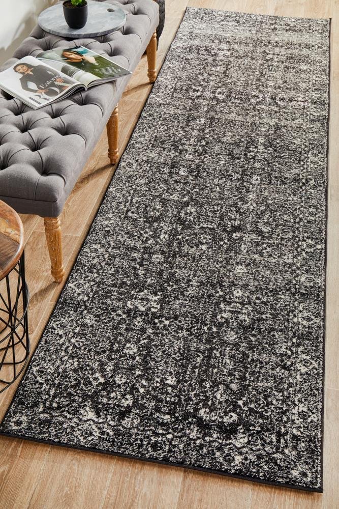 Estella Charcoal Transitional Runner Rug