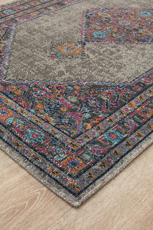 Eternal 910 Grey Runner Rug - Floorsome - Traditional