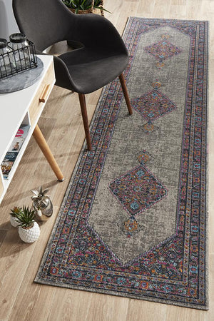 Eternal 910 Grey Runner Rug - Floorsome - Traditional