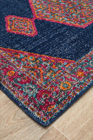 Eternal 915 Navy Runner Rug - Floorsome - Traditional