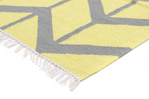 Fantasy Firefly Yellow Chevron Sunny Handmade Cotton Rug - Floorsome - Modern