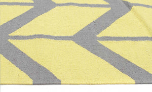 Fantasy Firefly Yellow Chevron Sunny Handmade Cotton Rug - Floorsome - Modern