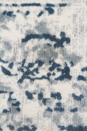 Farah Distressed Contemporary Rug White Blue Grey - Floorsome - Modern