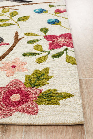 Finch and Nest Exquisite Indoor Outdoor Rug Cream - Floorsome - Outdoor