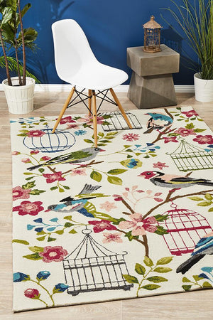 Finch and Nest Exquisite Indoor Outdoor Rug Cream - Floorsome - Outdoor