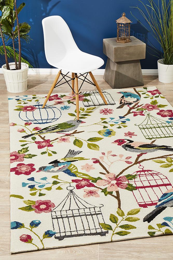 Finch and Nest Exquisite Indoor Outdoor Rug Cream