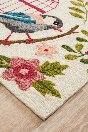 Finch and Nest Exquisite Indoor Outdoor Rug Cream - Floorsome - Outdoor