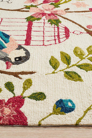 Finch and Nest Exquisite Indoor Outdoor Rug Cream - Floorsome - Outdoor