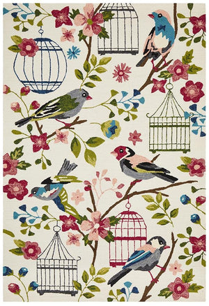 Finch and Nest Exquisite Indoor Outdoor Rug Cream - Floorsome - Outdoor