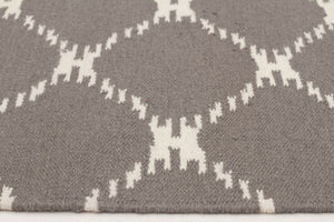 Flat Weave Stitch Design Rug Grey - Floorsome - Modern