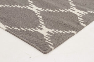 Flat Weave Stitch Design Rug Grey - Floorsome - Modern