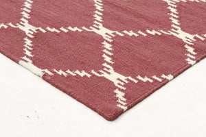 Flat Weave Stitch Design Rug Pink - Floorsome - Modern