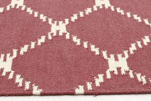 Flat Weave Stitch Design Rug Pink - Floorsome - Modern