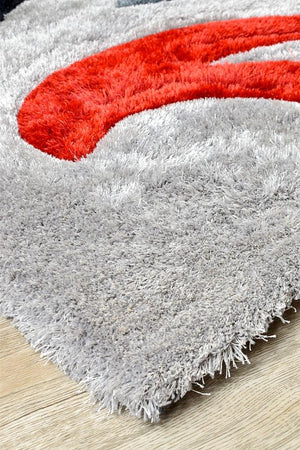 Florida Black Grey Red 883 Rug - Floorsome - SHAGGY