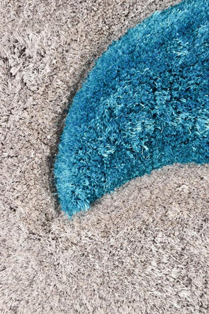 Florida Black Grey Turquoise 883 Rug - Floorsome - Shag