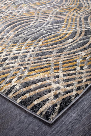 Flurry Modern Charcoal Runner Rug - Floorsome - Modern