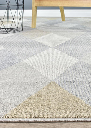 Focus Beige Diamond Rug - Floorsome - Modern Rugs