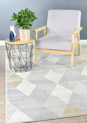 Focus Beige Diamond Rug - Floorsome - Modern Rugs