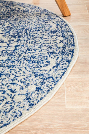 Frost Blue Transitional Round Rug - Floorsome - Modern
