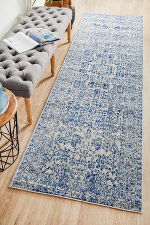 Frost Blue Transitional Runner Rug - Floorsome - Modern