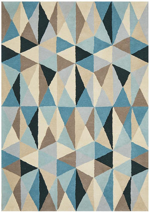 Gem Stone Designer Wool Rug Blue - Floorsome - Modern