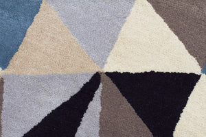 Gem Stone Designer Wool Runner Rug Blue - Floorsome - Modern