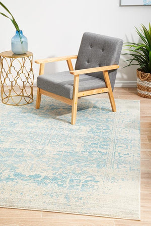 Glacier White Blue Transitional Rug - Floorsome - Modern