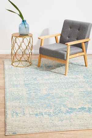 Glacier White Blue Transitional Rug - Floorsome - Modern