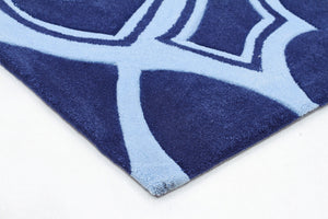 Gothic Tribal Design Rug Navy - Floorsome - Modern