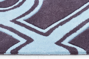 Gothic Tribal Design Rug Smoke Grey and Blue - Floorsome - Modern