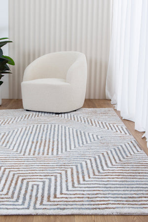 Grace Geometric Polyester Rug - Floorsome - Rug