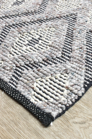 Halima Mushroom Viscose & Wool Rug - Floorsome - FLATWEAVE