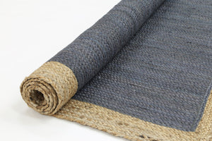 Hampton Grey Centre Jute Rug - Floorsome - Flatweave