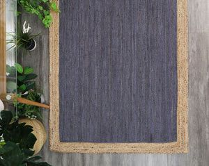 Hampton Grey Centre Jute Rug - Floorsome - Flatweave