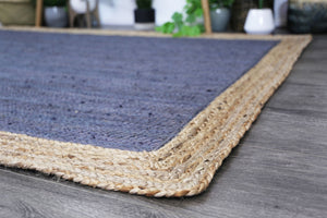 Hampton Grey Centre Jute Rug - Floorsome - Flatweave