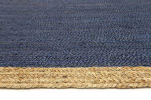 Hampton Navy Blue Centre Jute Rug - Floorsome - Flatweave