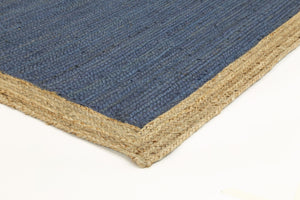 Hampton Navy Blue Centre Jute Rug - Floorsome - Flatweave