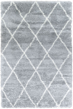 Harlo Shaggy Grey White Rug - Floorsome - Shag