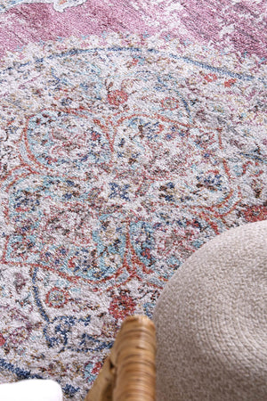 Hollow Medalion Transitional Blush Rug - Floorsome - Rug