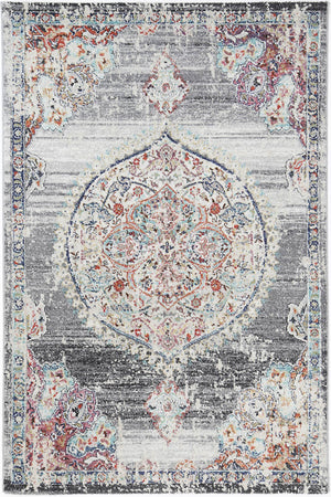 Hollow Medalion Transitional Grey Rug - Floorsome - Rug