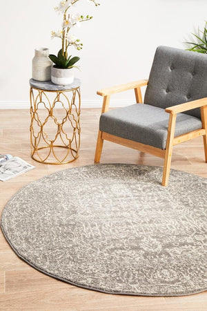 Homage Grey Transitional Round Rug - Floorsome - Modern