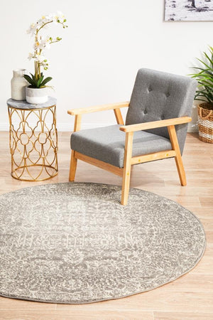 Homage Grey Transitional Round Rug - Floorsome - Modern