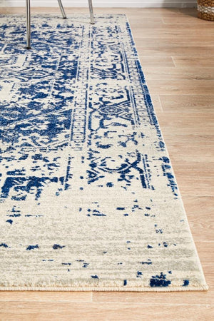 Horizon White Navy Transitional Rug - Floorsome - Modern