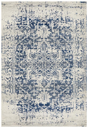 Horizon White Navy Transitional Rug - Floorsome - Modern