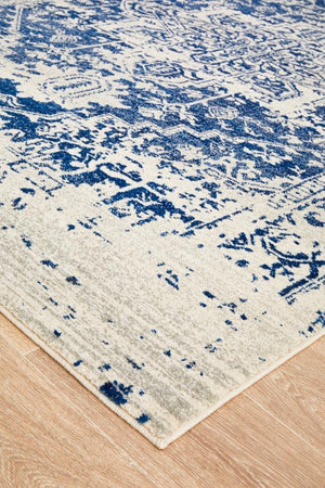 Horizon White Navy Transitional Rug - Floorsome - Modern