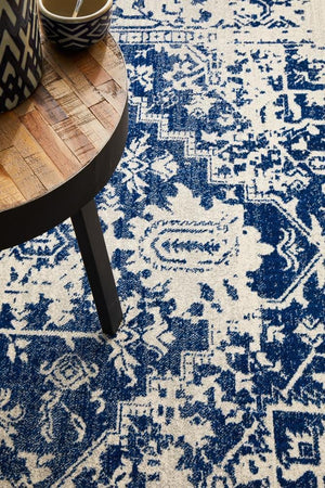 Horizon White Navy Transitional Rug - Floorsome - Modern